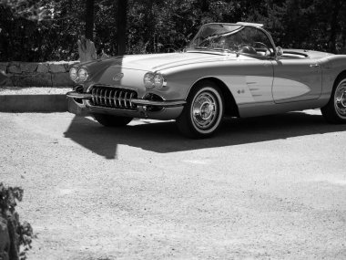 POLTU QUATU - ITALY - JUL 9 - 2022 : Corvette C1 SPIAGGINA Poltu Quatu Classic