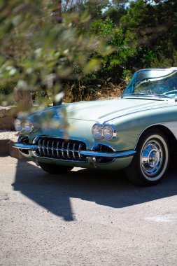 POLTU QUATU - ITALY - JUL 9 - 2022 : Corvette C1 SPIAGGINA Poltu Quatu Classic