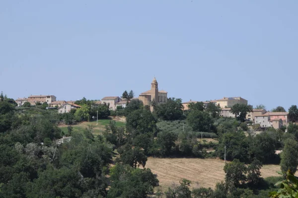 Landscape Village Sorbolongo Province Pesaro Urbino Marche Region Italy — Fotografia de Stock