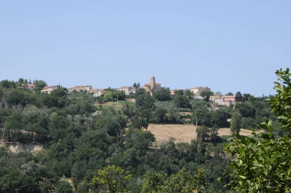 Landscape Village Sorbolongo Province Pesaro Urbino Marche Region Italy — 스톡 사진
