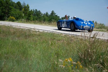URBINO - ITALY - JUN 16 - 2022 : D.B. CITROEN SPIDER 1945 on an old racing car in rally Mille Miglia 2022 the famous italian historical race (1927-1957
