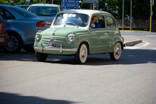 Pesaro Italie Juillet 2022 Rallye Voitures Classiques Fiat 600 Pesaro — Photo