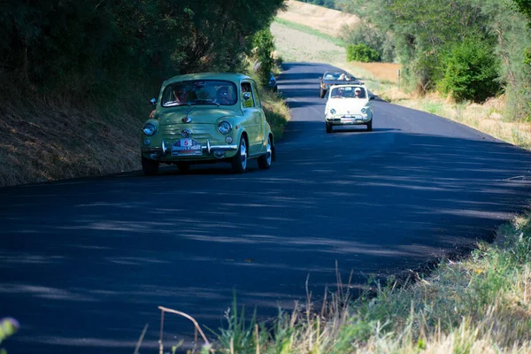 Pesaro Italie Juillet 2022 Rallye Voitures Classiques Fiat 600 Pesaro — Photo