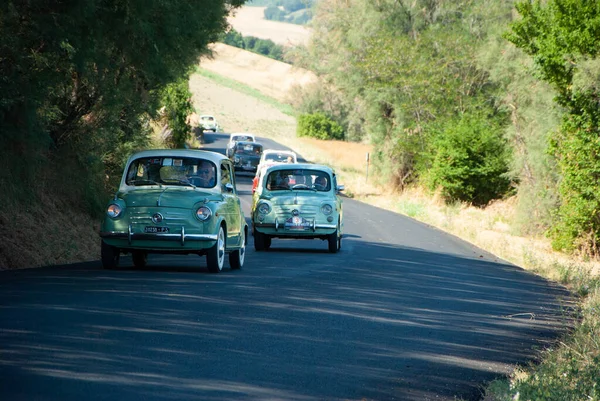 Pesaro Italie Juillet 2022 Rallye Voitures Classiques Fiat 600 Pesaro — Photo