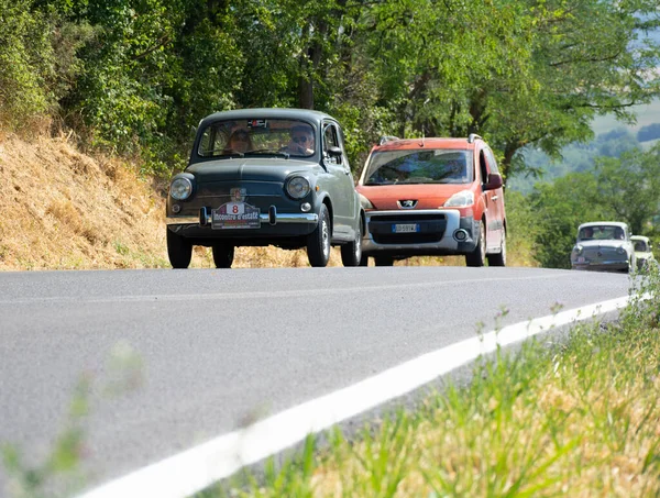 Pesaro Italie Juillet 2022 Rallye Voitures Classiques Fiat 600 Pesaro — Photo