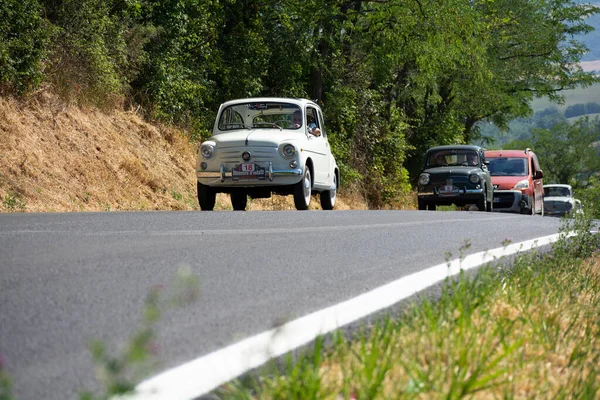 Pesaro Italie Juillet 2022 Rallye Voitures Classiques Fiat 600 Pesaro — Photo