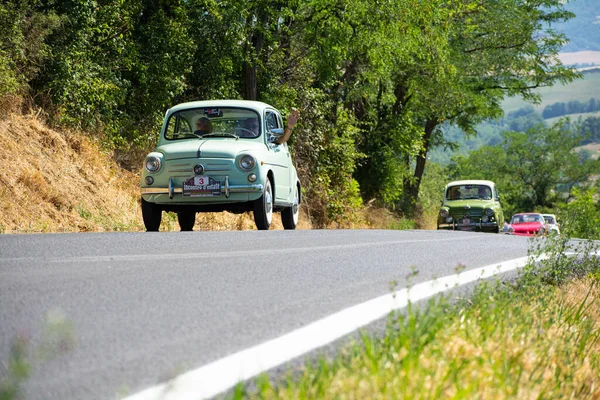 Pesaro Italie Juillet 2022 Rallye Voitures Classiques Fiat 600 Pesaro — Photo