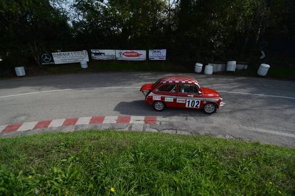 Pesaro Olaszország Ott 2022 Rally Klasszikus Autók Fiat 600 Abarth — Stock Fotó