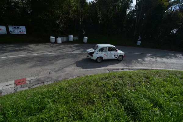 Pesaro Itália Ott 2022 Rali Carros Clássicos Fiat 600 Abarth — Fotografia de Stock