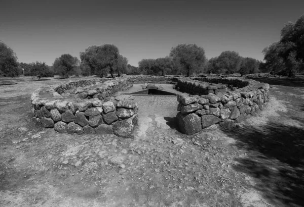 Summer 2022 Archeological Santuario Nuragico Santa Cristina Sardinia Italy — Stock Photo, Image