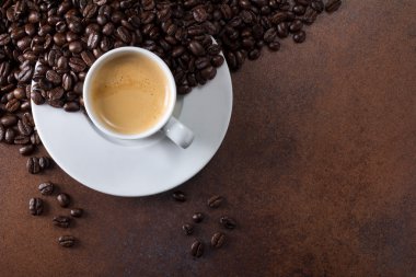 Kahve Kupası ve tahıl arka pas
