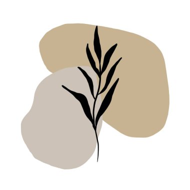 Soyut arkaplan vektörü. Botanik çizgi sanatı.