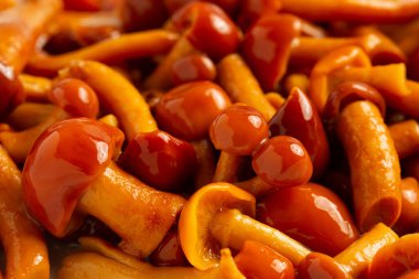 closeup of Chinese shiitake mushrooms