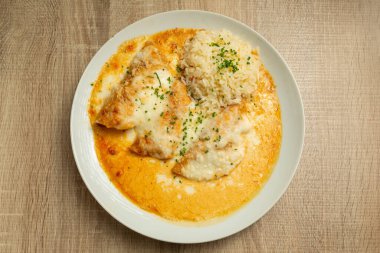 Enchiladas tipik Meksika yemekleri.