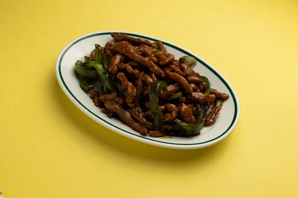Яловичина Перцем Типова Китайська Їжа — стокове фото