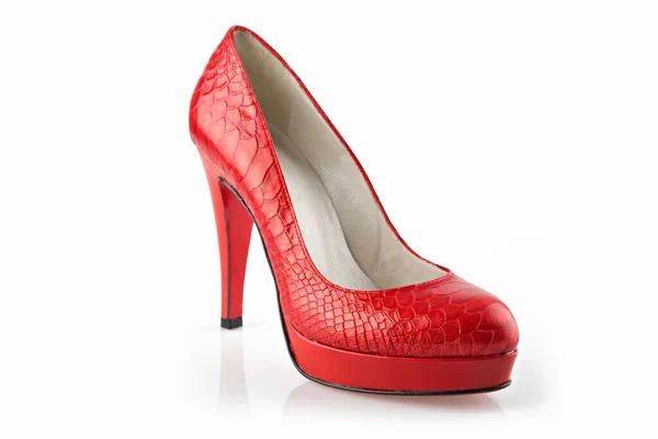 Zapato Rojo Mujer Aislado Sobre Fondo Blanco — Foto de Stock