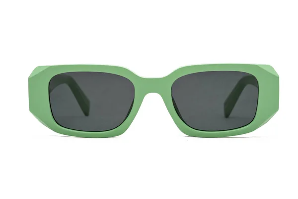 Foto Frontale Occhiali Sole Polarizzati Colore Verde Commerce Isolati Sfondo — Foto Stock