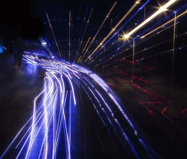 Night time traffic lights, abstract — Stock Photo, Image