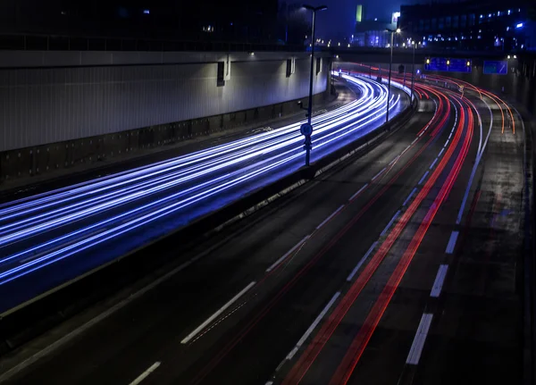 Nacht tijd verkeerslichten, abstract — Stockfoto