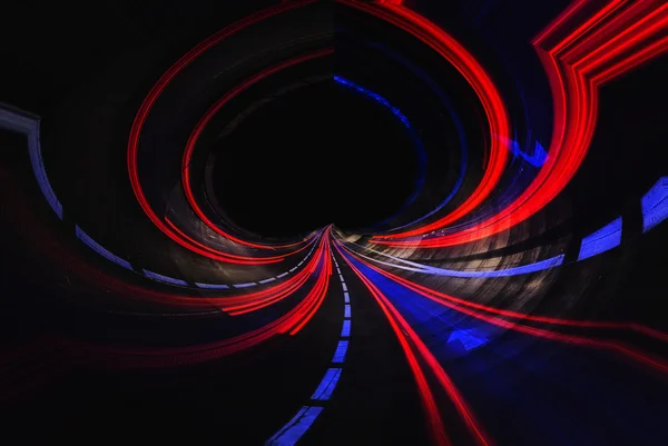 Nézd meg fény nyom egy forgalmas autópályán — Stock Fotó