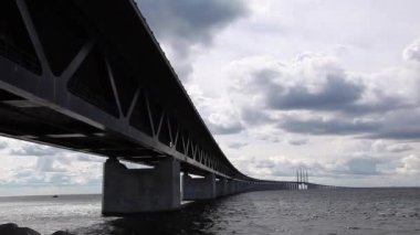 Deniz, İsveç ' te Mimarlık peyzaj üzerinde köprü Öresund Köprüsü, oresunds bron, gün batımı