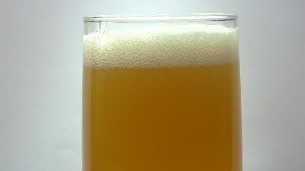 Vino o Birra versata nel bicchiere . — Video Stock