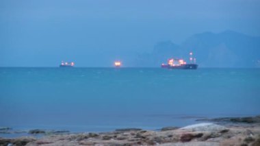 Deniz alacakaranlıkta timelapse