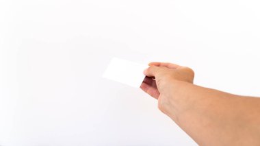 izole edilmiş sağ el hareketi kartviziti veriyor
