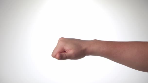 Mão Masculina Gesto Enganoso Polegar Mostra Não Gostar Como Imagens — Vídeo de Stock
