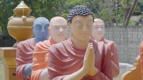 Statues Dans Temple Asie Sud Est Gros Plan Images Haute — Video