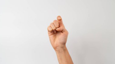 Sign language of the deaf and dumb people, English letter z. High quality photo