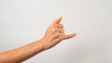 Sign language of the deaf and dumb people, English letter j. High quality photo