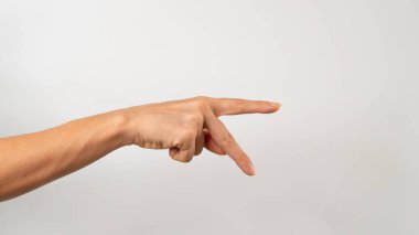 Sign language of the deaf and dumb people, English letter p. High quality photo