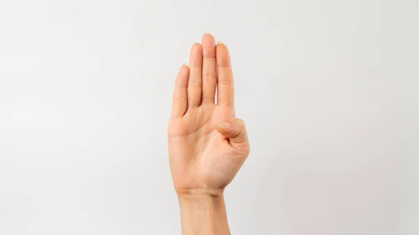 Sign Language Deaf Dumb People English Letter Open Hand Thumb — Fotografia de Stock