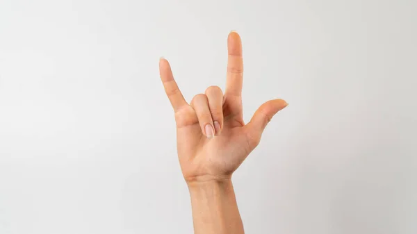 sign language of the deaf and dumb, phrase - i love you . High quality photo