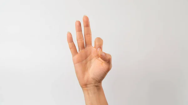 Sign Language Deaf Dumb People Number Digit Nine High Quality — Φωτογραφία Αρχείου