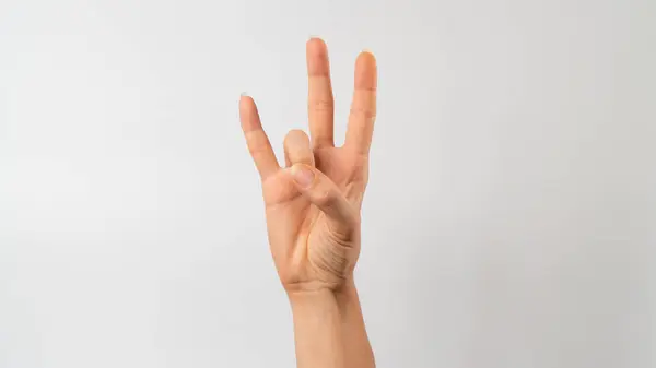 Sign Language Deaf Dumb People Number Digit Seven High Quality — Foto Stock