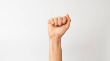 Sign language of the deaf and dumb people, English letter a. High quality photo