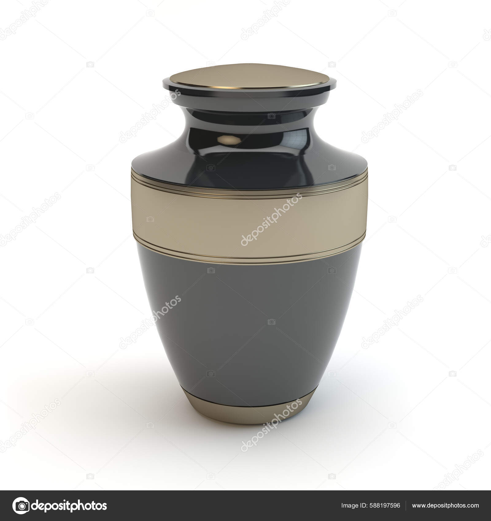Cremation Urn Isolated White Background Illustration Stock Photo by