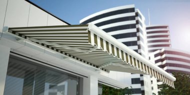 Shop Awning Beage versiyonu, 3 boyutlu illüstrasyon
