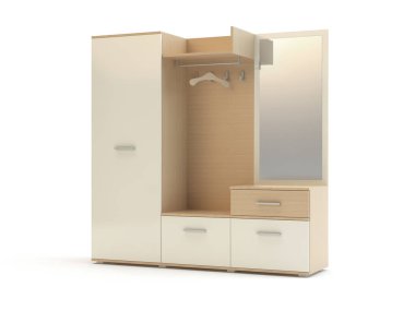 Koridor mobilyaları, 3 boyutlu illüstrasyon