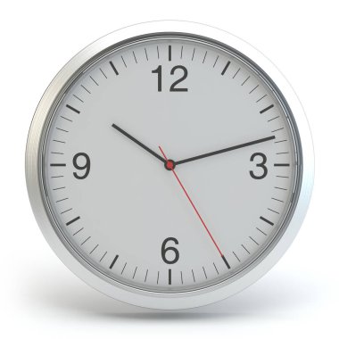 Clock, watch isolated on white, 3D illustration