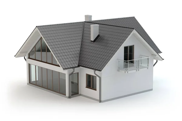 House Model Isolated White Illustration — 图库照片