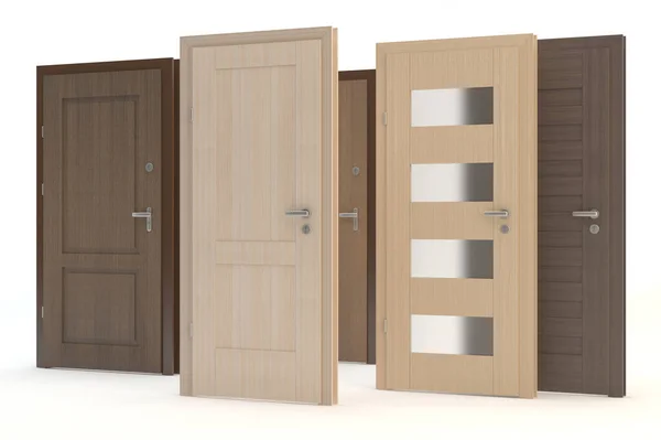 Wooden Doors Collection Illustration — Foto Stock