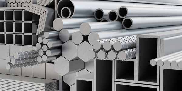 Steel profiles v2, 3D illustration