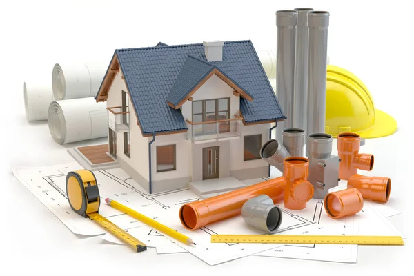 House Elements Sewer System Illustration Stock Image