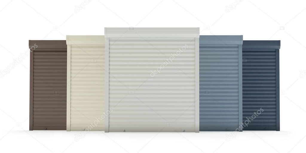 Window roller collection isolated on white v2, 3d illustration