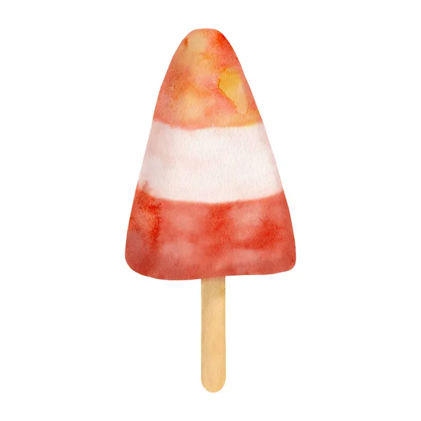 Watercolor Fruit Popsicle Hand Drawn Berry Cream Ice Pop Isolated — Fotografia de Stock
