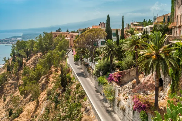 Pohled z města taormina — Stock fotografie