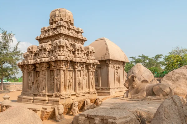 У п'яти Rathas комплекс — стокове фото